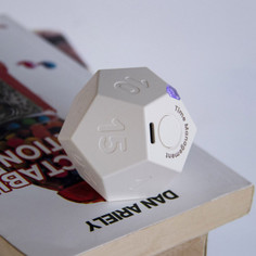 Rotating Timer for Desktop, 11 Preset Rechargeable Dodecagon Timer, Sound Vibration, Mute, Spin Timer, Kitchen,White product